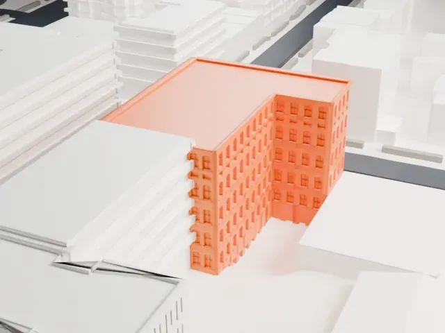 Hertlein and Schlatter Silk Trimmings Factory model, West view