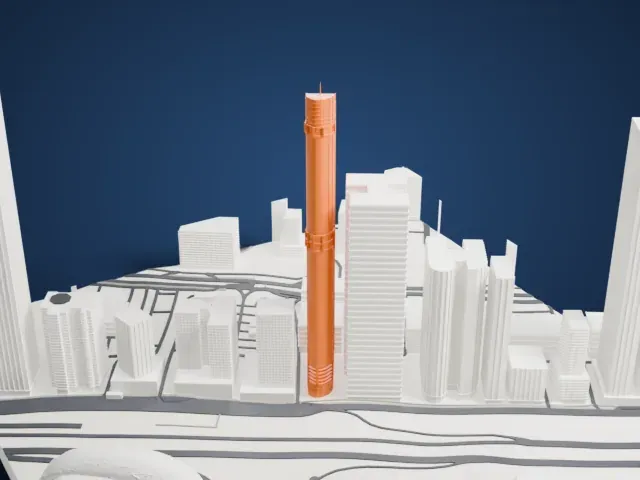 HHHR Tower model, East view