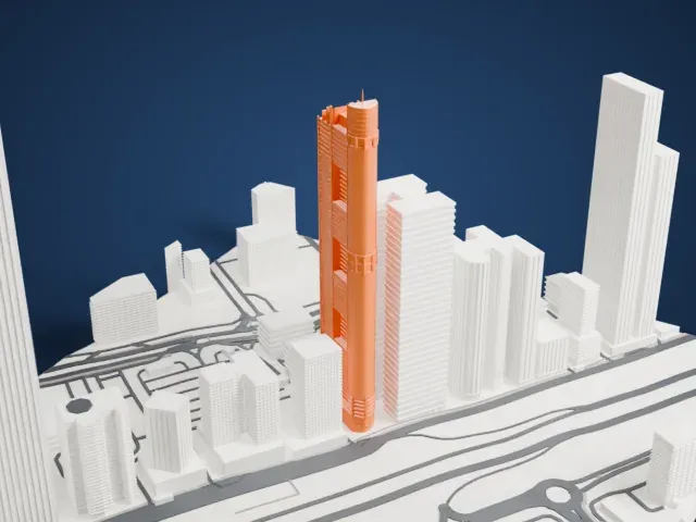 HHHR Tower model, South view