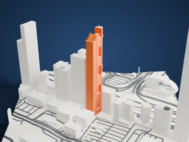 HHHR Tower model, West view