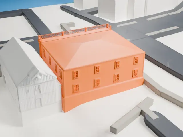 Hicks Lumber Company Store model, North view