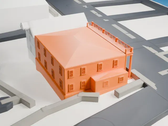 Hicks Lumber Company Store model, West view