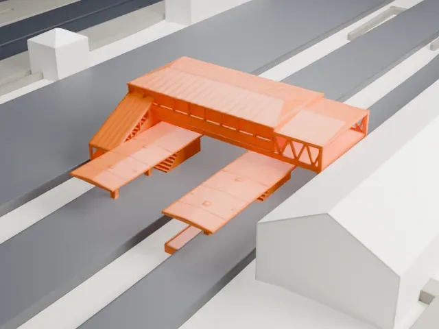 Higashi-Kanagawa Station model, South view