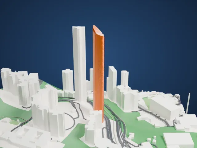 Highcliff model, South view