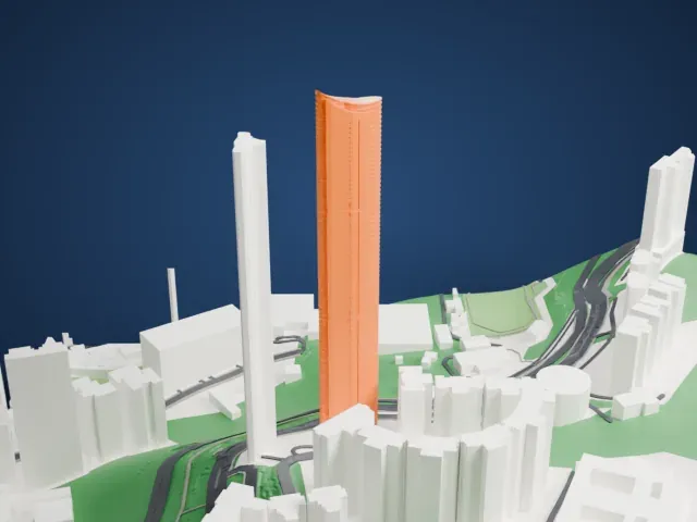 Highcliff model, West view