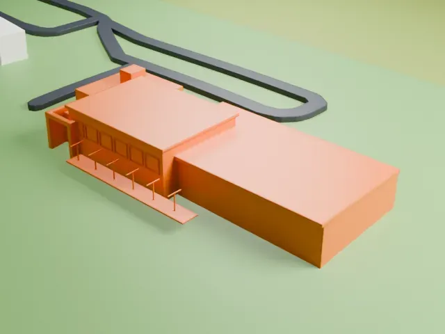 Highlands National Motorsport Museum model, East view