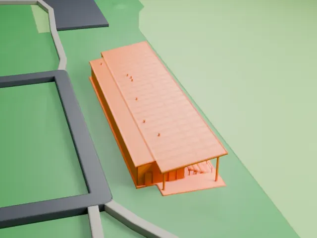 Hiiu Stadium model, East view