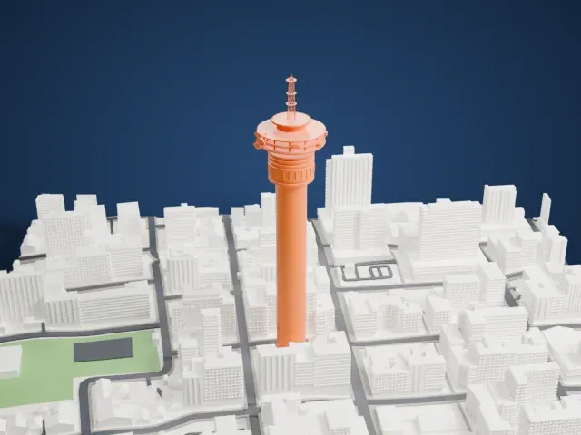Hillbrow Tower model, North view