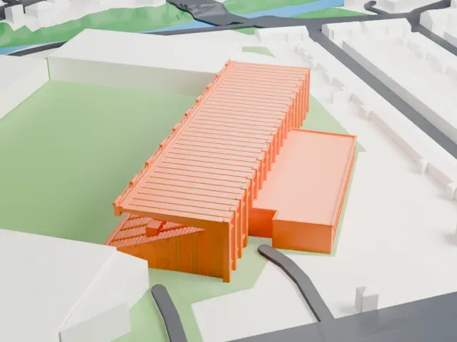Hillsborough Stadium model, East view