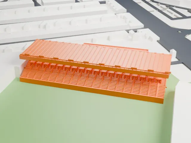 Hillsborough Stadium model, South view