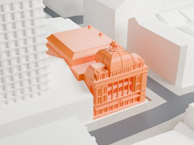 His Majesty's Theatre, London model, East view