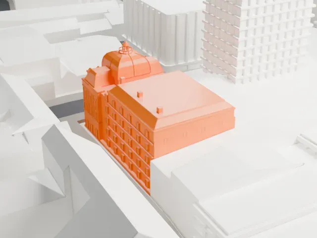 His Majesty's Theatre, London model, West view