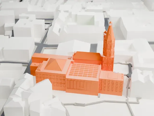 Historic City Hall, Cologne model, East view
