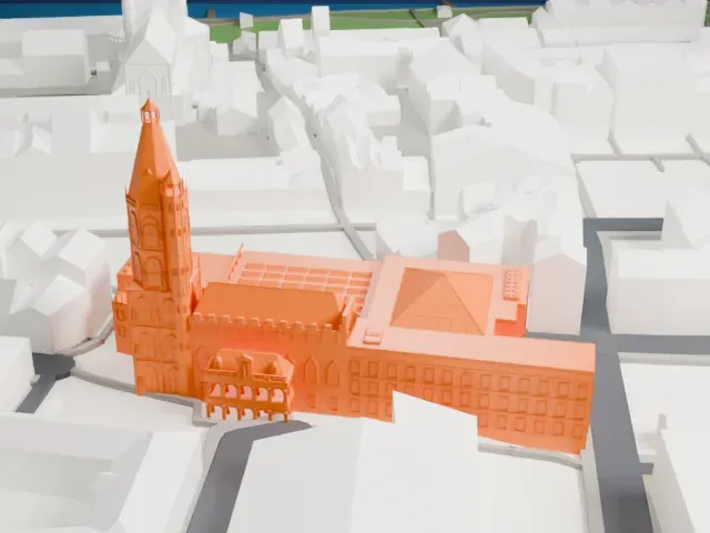Historic City Hall, Cologne model, West view