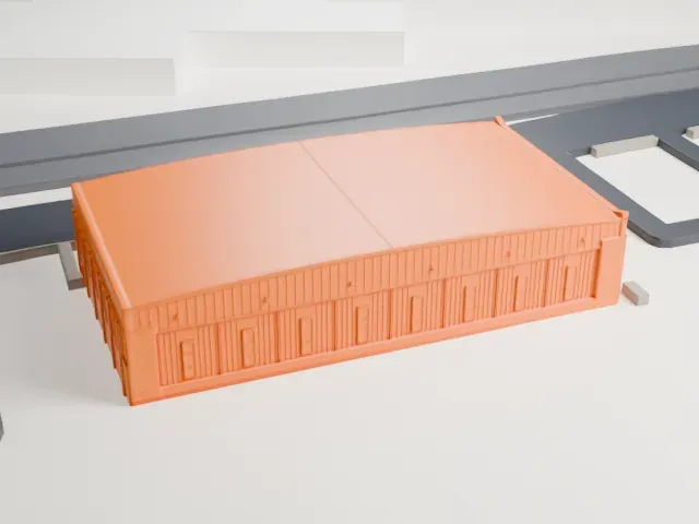 Historic Flight Foundation Hangars model, North view