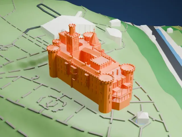 Hluboká Castle model, South view