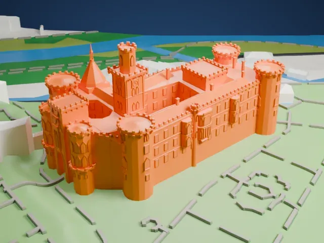 Hluboká Castle model, West view