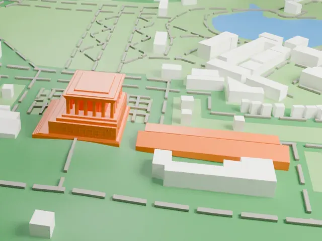 Ho Chi Minh Mausoleum model, East view