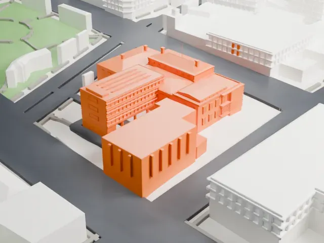 Hobart Town Hall model, East view