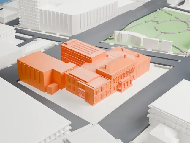 Hobart Town Hall model, North view