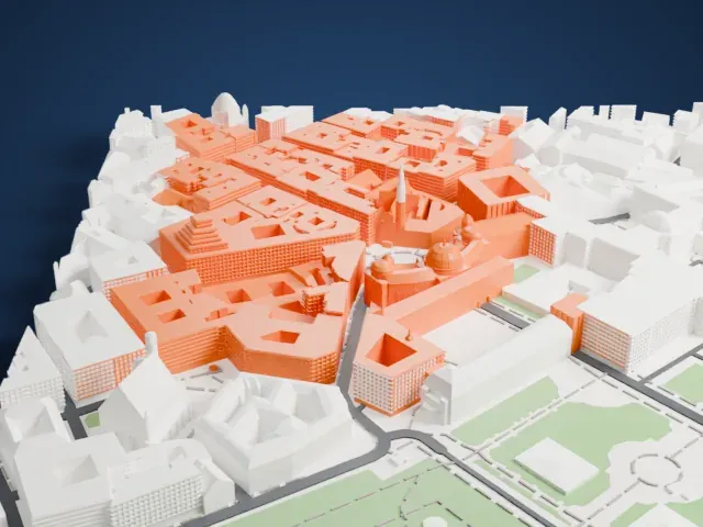Hofburg model, West view
