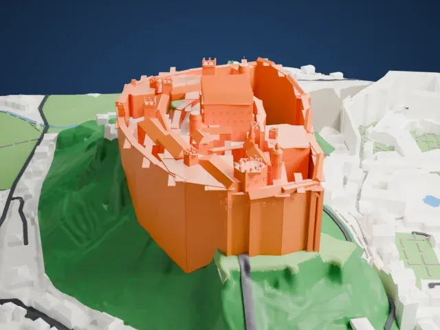 Hohensalzburg Fortress model, East view