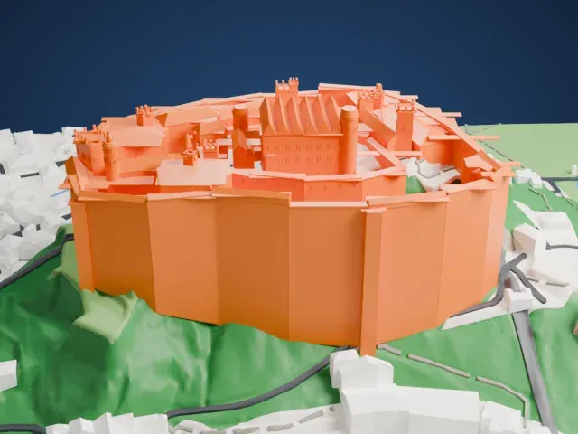 Hohensalzburg Fortress model, North view