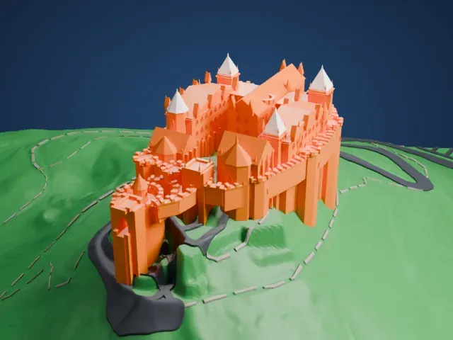 Hohenzollern Castle model, East view