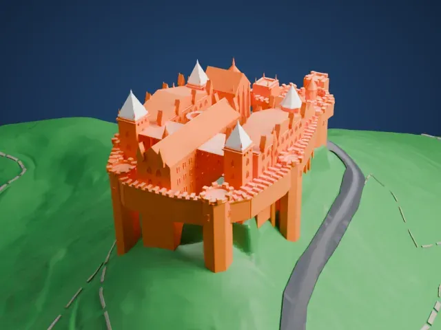 Hohenzollern Castle model, West view