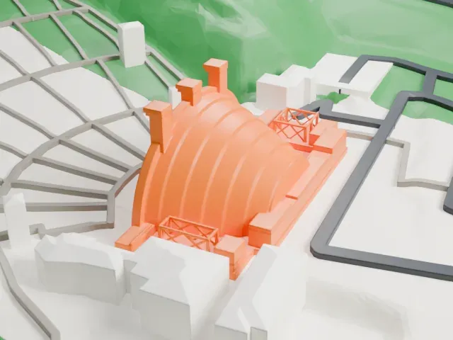 Hollywood Bowl model, East view