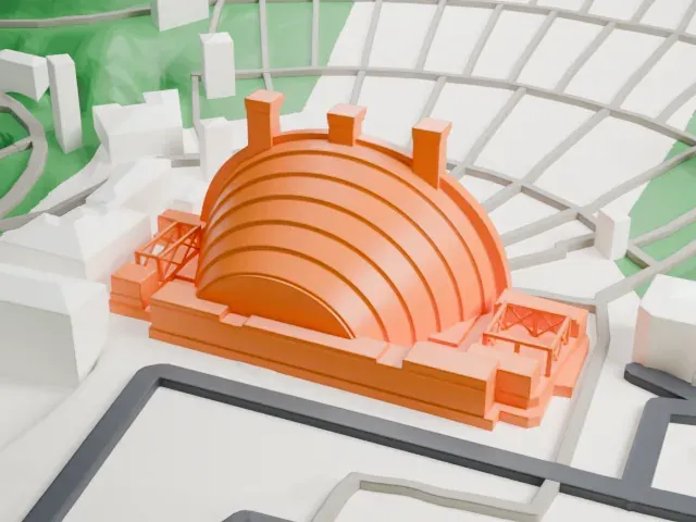 Hollywood Bowl model, North view
