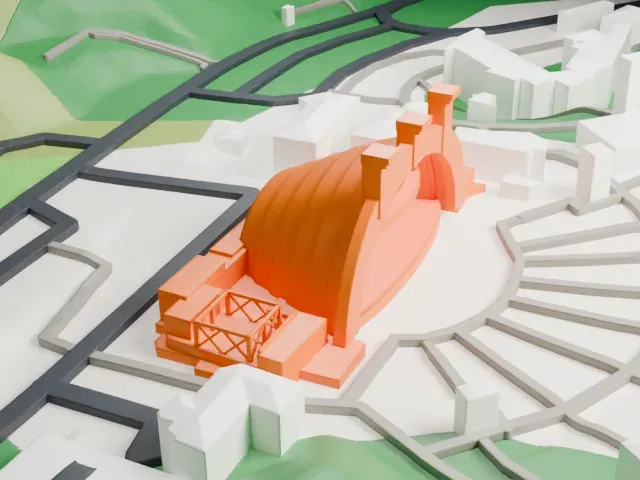 Hollywood Bowl model, West view