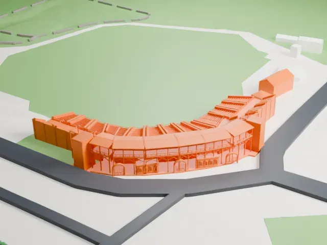 Holman Stadium model, West view