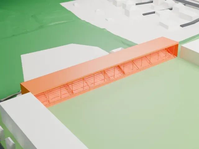 Holstein-Stadion model, South view