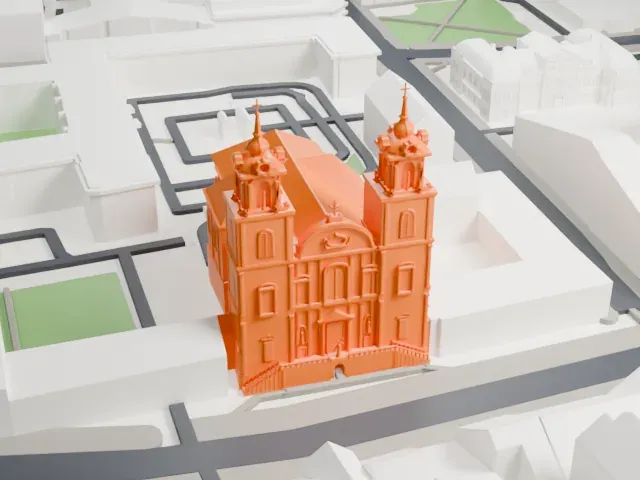 Holy Cross Church, Warsaw model, East view