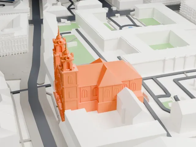 Holy Cross Church, Warsaw model, North view