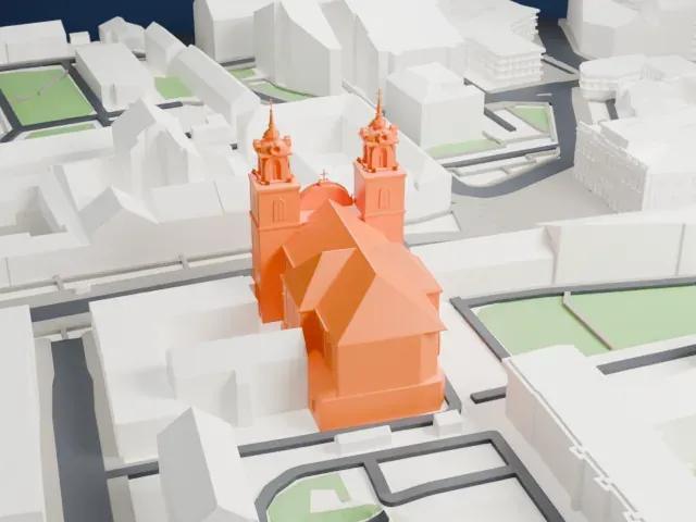 Holy Cross Church, Warsaw model, West view