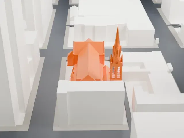Holy Name Cathedral (Chicago) model, East view