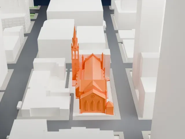 Holy Name Cathedral (Chicago) model, West view