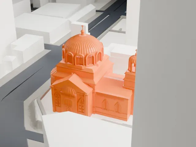 Holy Resurrection Cathedral model, North view