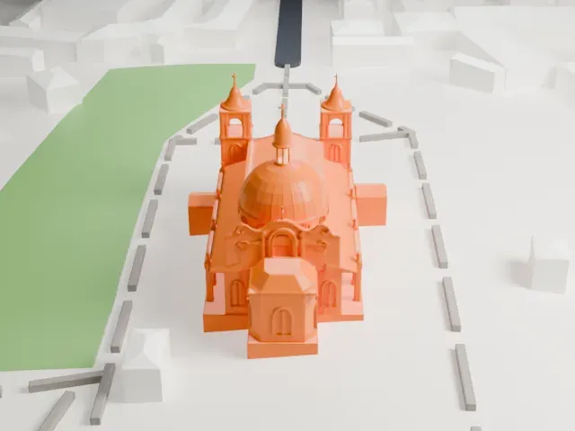 Holy Trinity Cathedral, Addis Ababa model, East view