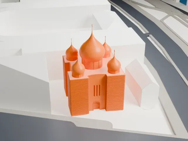 Holy Trinity Cathedral Paris model, East view