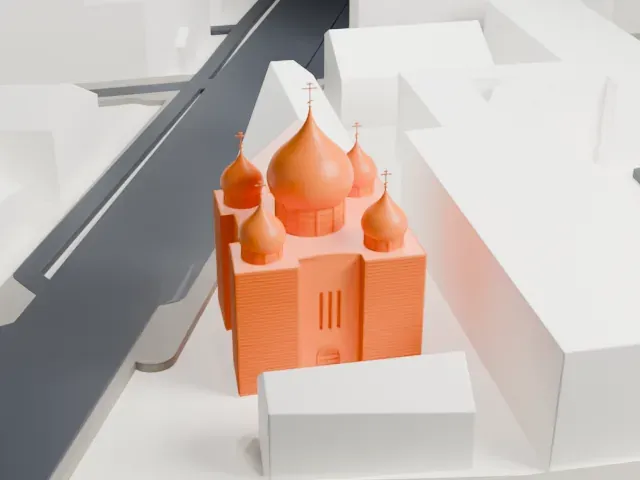 Holy Trinity Cathedral Paris model, North view