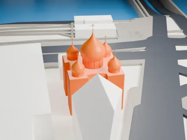 Holy Trinity Cathedral Paris model, South view