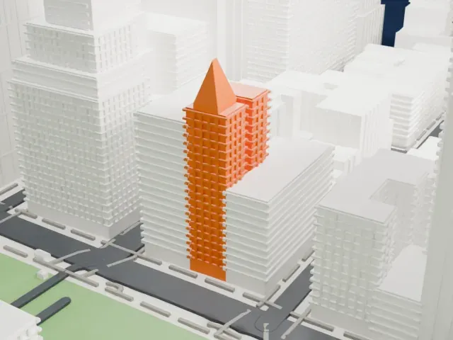 Home Life Building model, East view