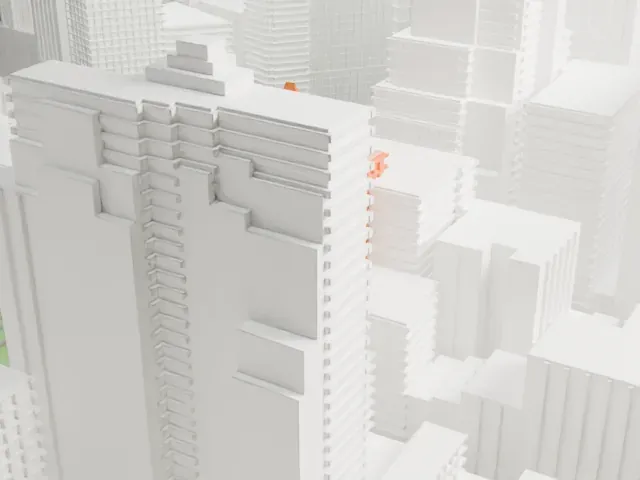 Home Life Building model, North view