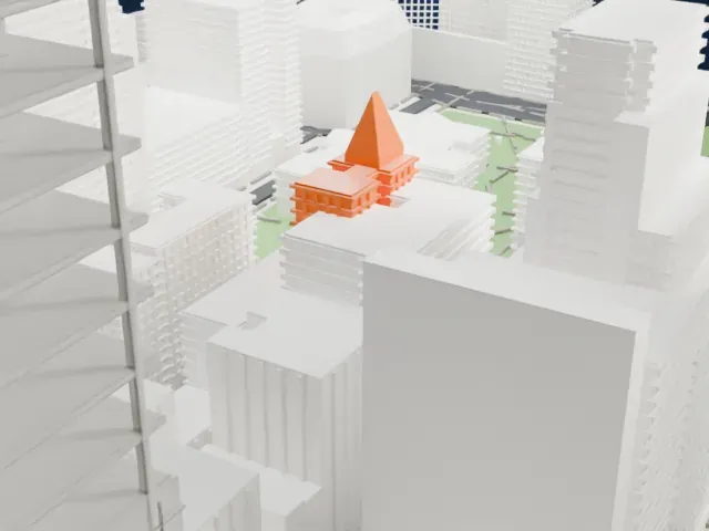 Home Life Building model, West view