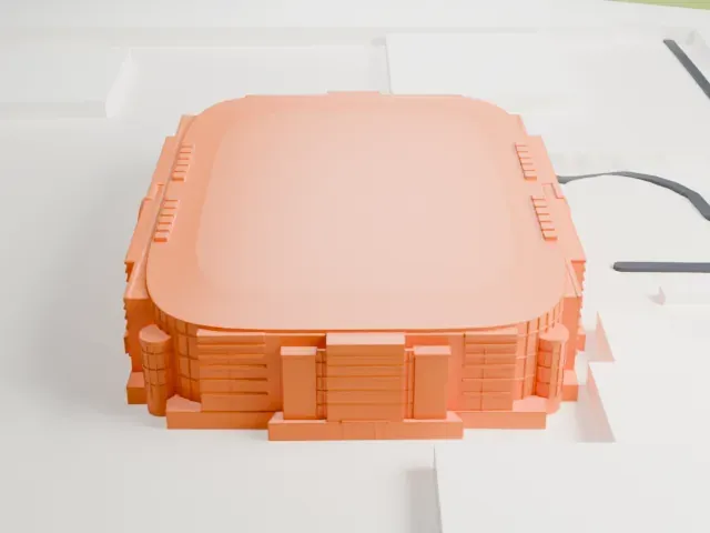 Honda Center model, East view