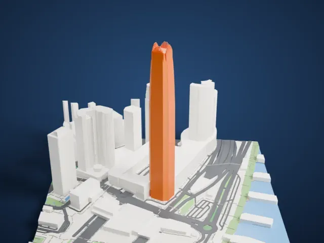 Hong Kong IFC model, East view