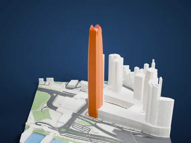 Hong Kong IFC model, North view